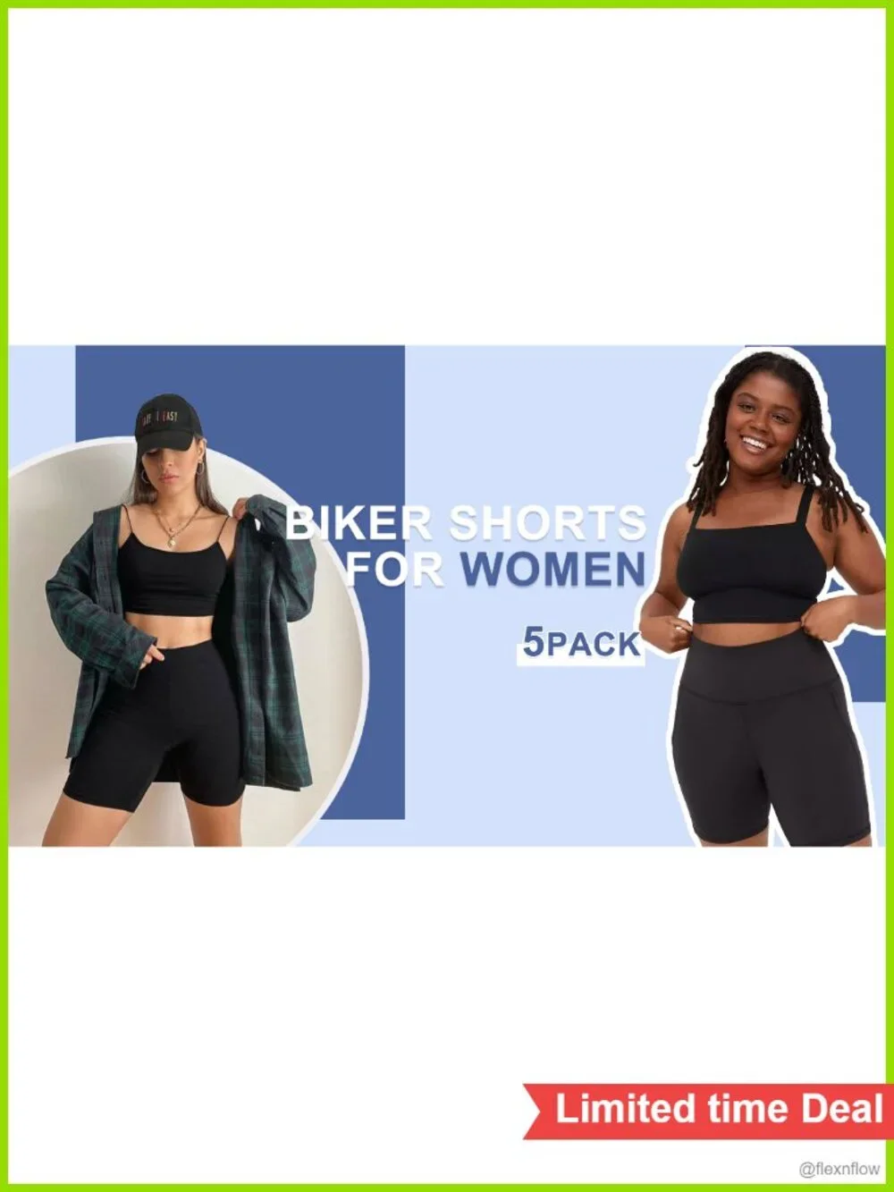 5 Pack Women's High Waist Biker Shorts with Pockets Spandex Workout Yoga